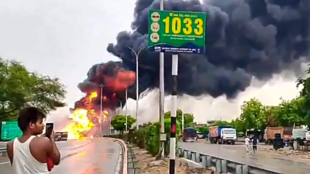 Caught On Camera: LPG Tanker Explodes At Toll Booth In Uttar Pradesh, Four People Killed