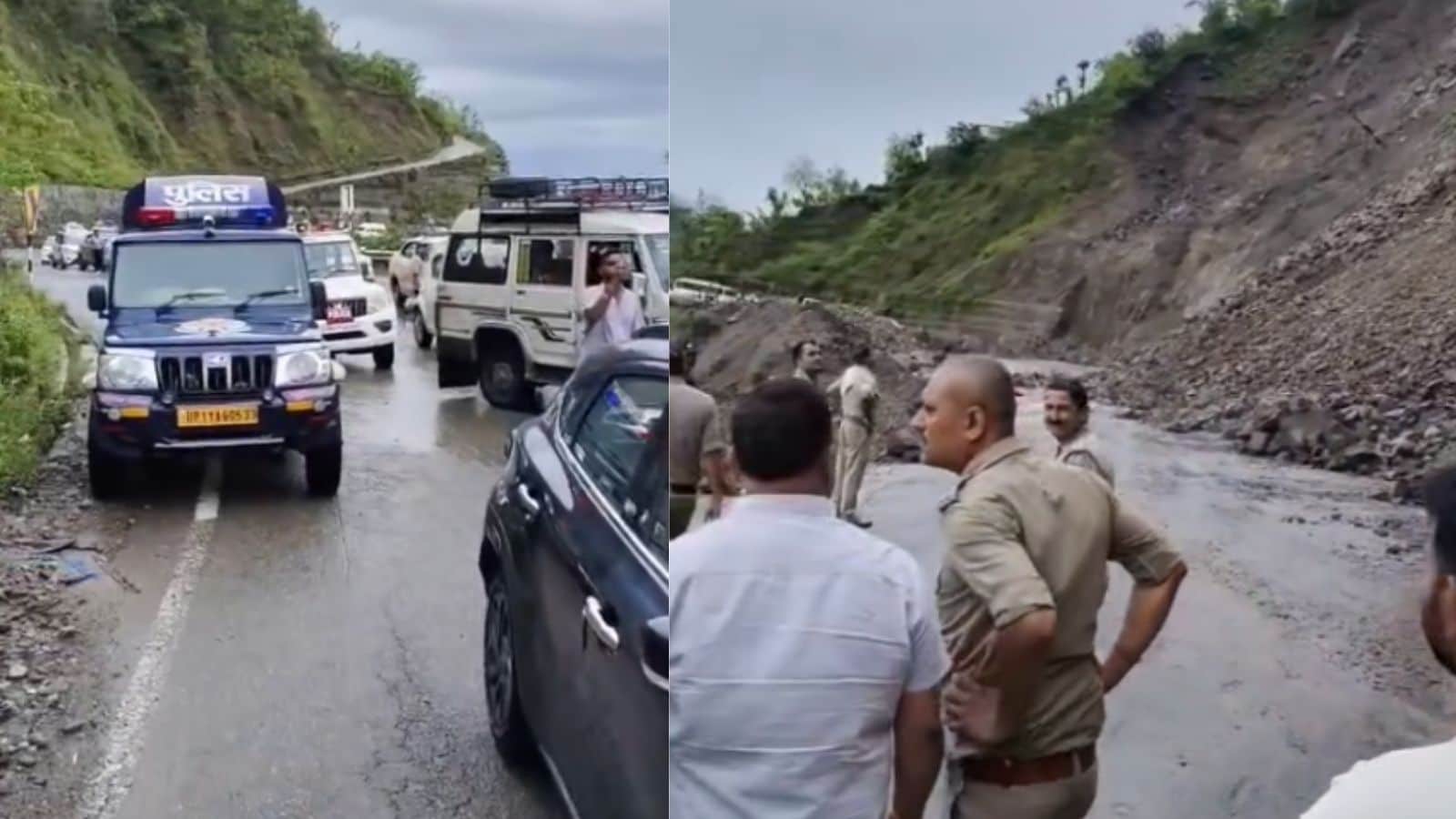 टिहरी नरेंद्रनगर के बगड़धार के पास NH-34 पर पहाड़ी से मलबा. टिहरी नरेंद्रनगर के बगड़धार के पास NH-34 पर पहाड़ी से मलबा.