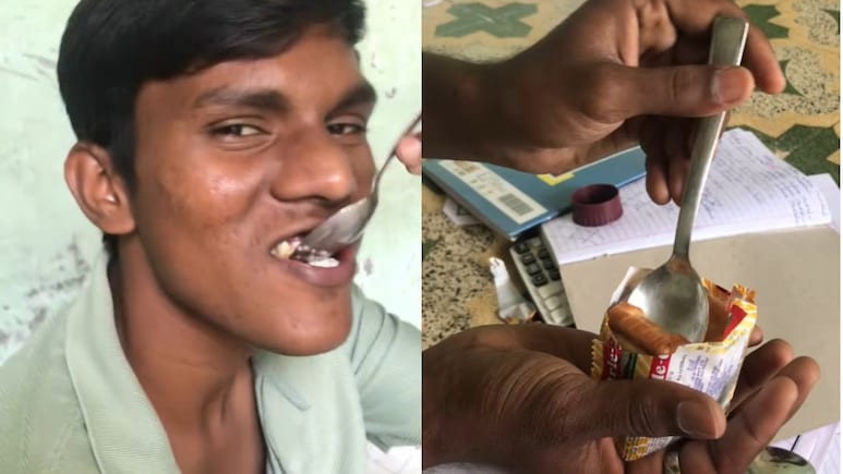 बिस्कुट खाने का ये नया स्टाइल देख लोग हुए हैरान, सोशल मीडिया पर छाया देसी जुगाड़ का ये वीडियो