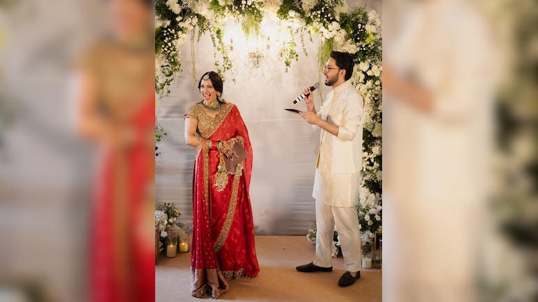 Akansha Ranjan Marries Sharan Sharma, First Pics Of Newlyweds Out