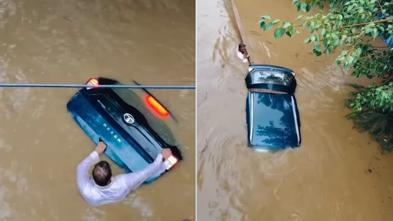 Watch: Man Refuses To Let Go Of Car In Flood, Viral Video Leaves Internet Heartbroken