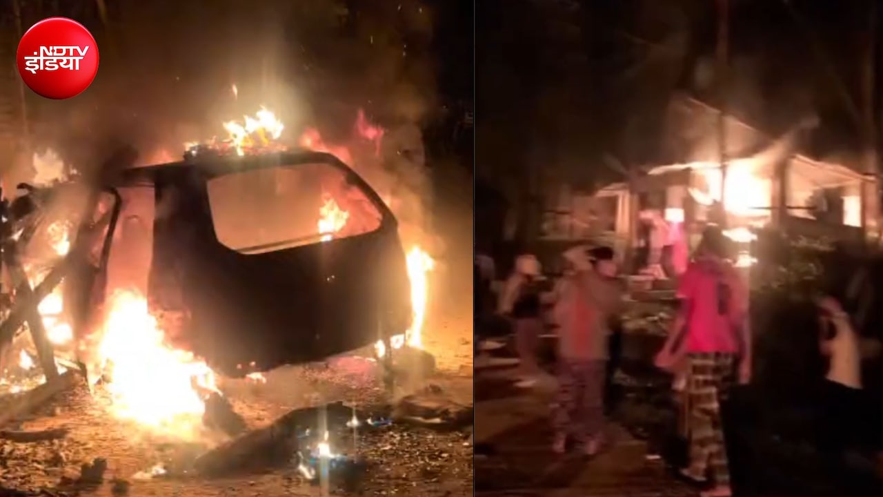 मणिपुर में असम राइफल्स के कैंप पर हमला, भीड़ ने गाड़ि‍यों में लगाई आग, सुरक्षा बलों ने दागे आंसू गैस के गोले