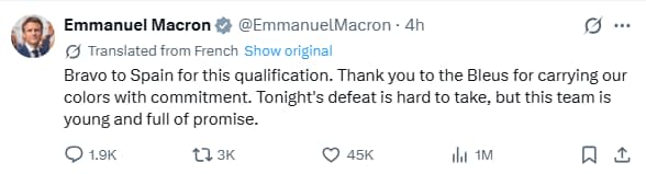 “Defeat Hard To Take”: France President Emmanuel Macron As Spain March Into World Cup Final “Defeat Hard To Take”: France President Emmanuel Macron As Spain March Into World Cup Final