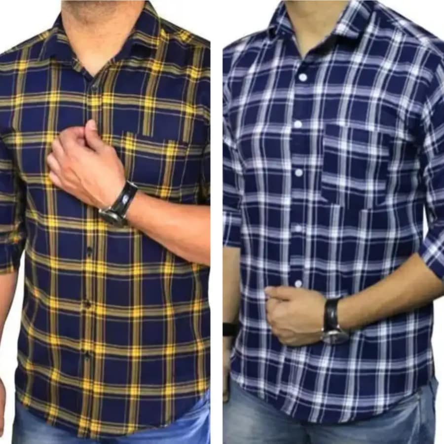 Click here to buy: Mark Leurent Men Checkered Casual Blue Shirt Click here to buy: Mark Leurent Men Checkered Casual Blue Shirt