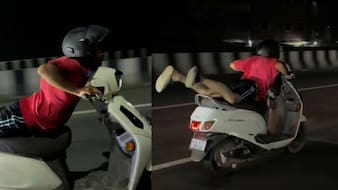स्कूटी पर स्टंटबाजी, लड़के की इस हरकत को देख लोगों का फूटा गुस्सा, VIDEO पर ही लगा दी क्लास