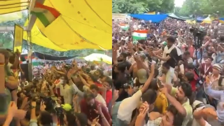 Video: How CJP Protesters Celebrated At Jantar Mantar As Dharmendra Pradhan Resigned