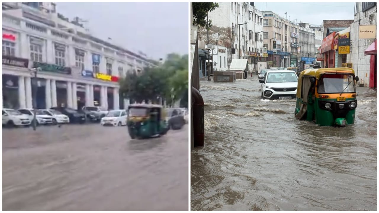 Delhi-NCR: Massive Waterlogging At Connaught Place Amid Heavy Rains - Viral Videos