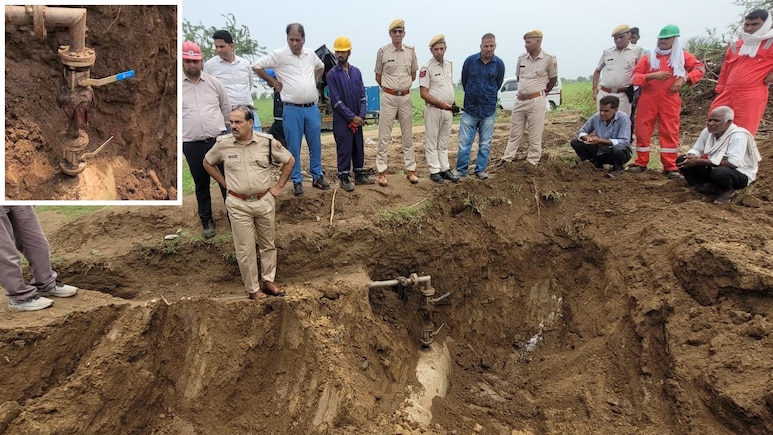 खेत से गुजर रही इंडियन ऑयल की पाइपलाइन में सेंधमारी, तेल चोरी के लिए बिछाई 40 फीट पाइप