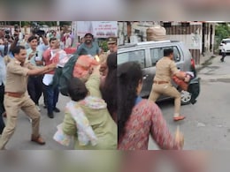 VIDEO: जलाने जा रहे थे कांग्रेसी, हाथों से कंगना का पुतला ले भागी यूपी पुलिस