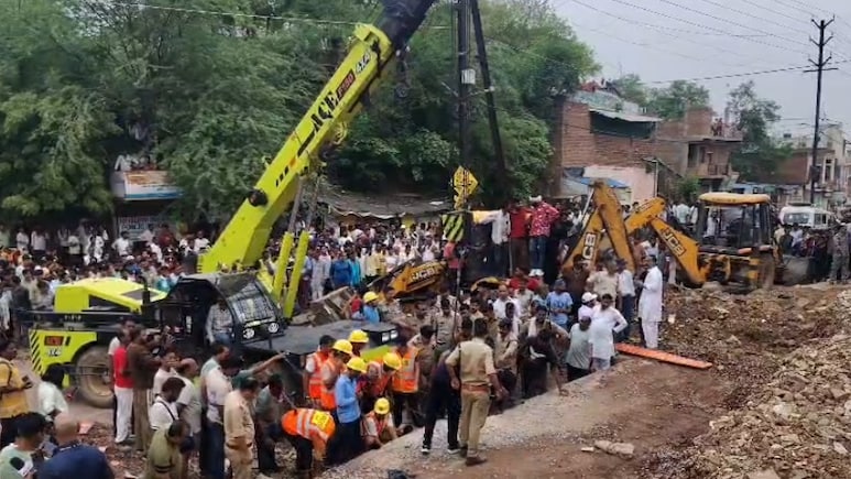 ग्वालियर में 15 फीट ऊंची दीवार गिरी, चाय का ठेला लगाने वाली महिला की मौत; दो लोग घायल