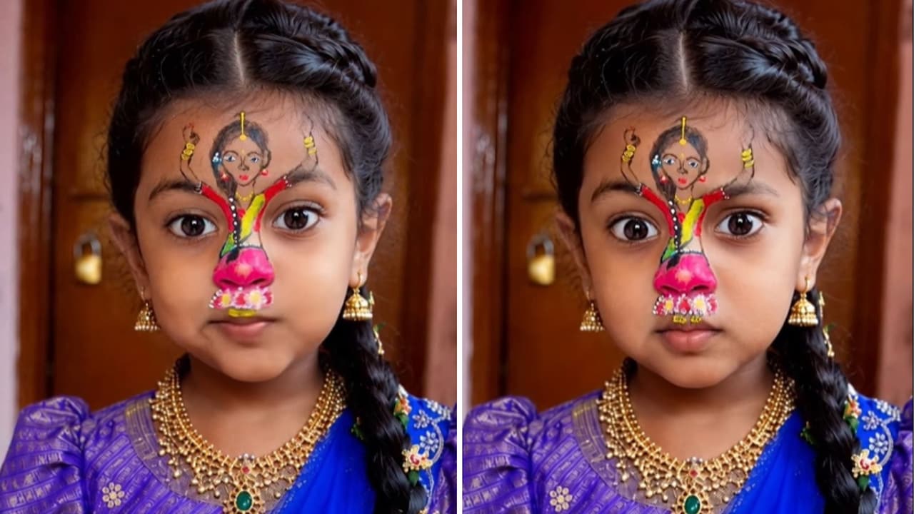 नाक बन गई पतली कमर, बौहें बन गई हाथ, नन्हीं बच्ची ने चेहरे से दिखाए ऐसे एक्सप्रेशन, देखकर आप भी करेंगे तारीफ