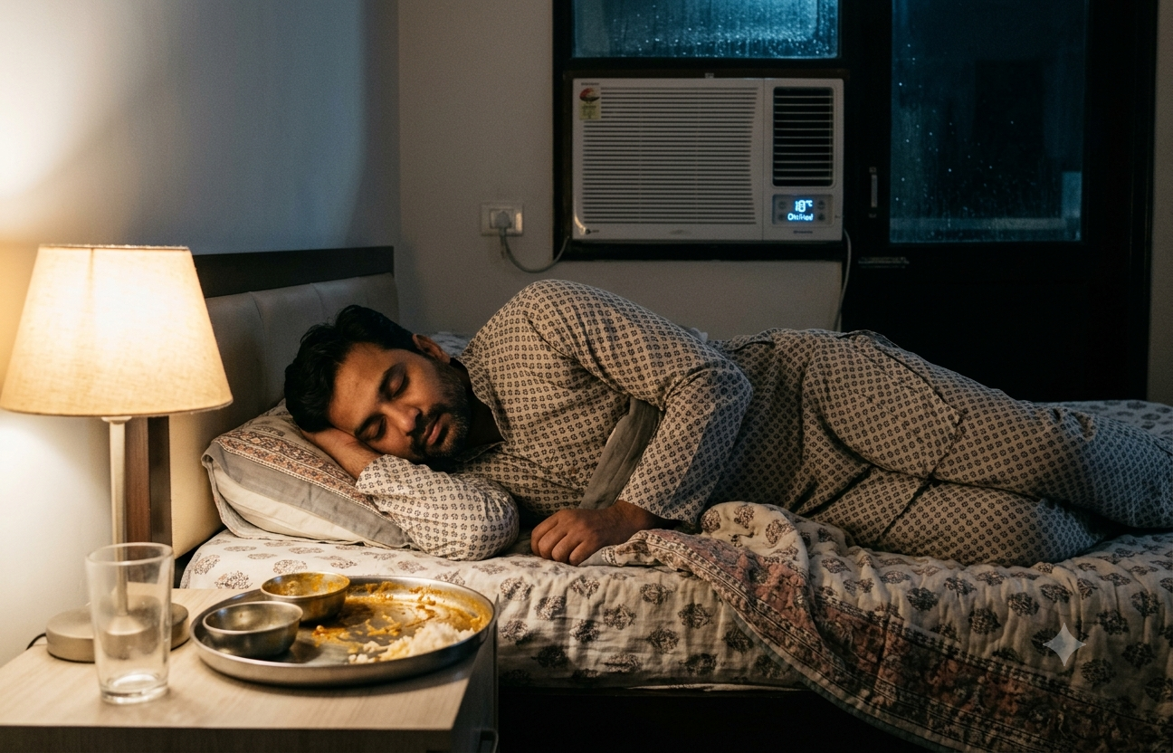 A doctor explains why should not be sleeping in a chilled room after having dinner