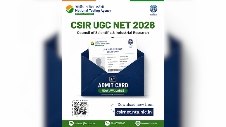 CSIR UGC NET June 2026 Admit Card 2026 OUT; Check Direct Link & Steps To Download