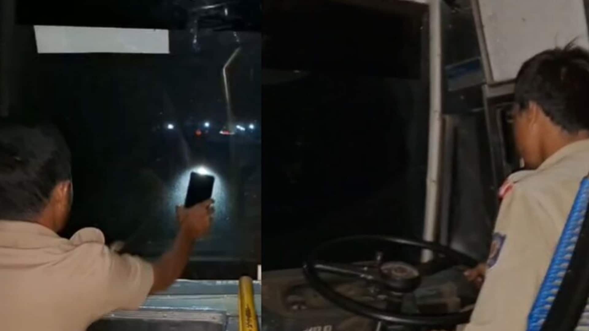 Video: Karnataka Bus Without Functioning Headlights Driven Using Phone Torch