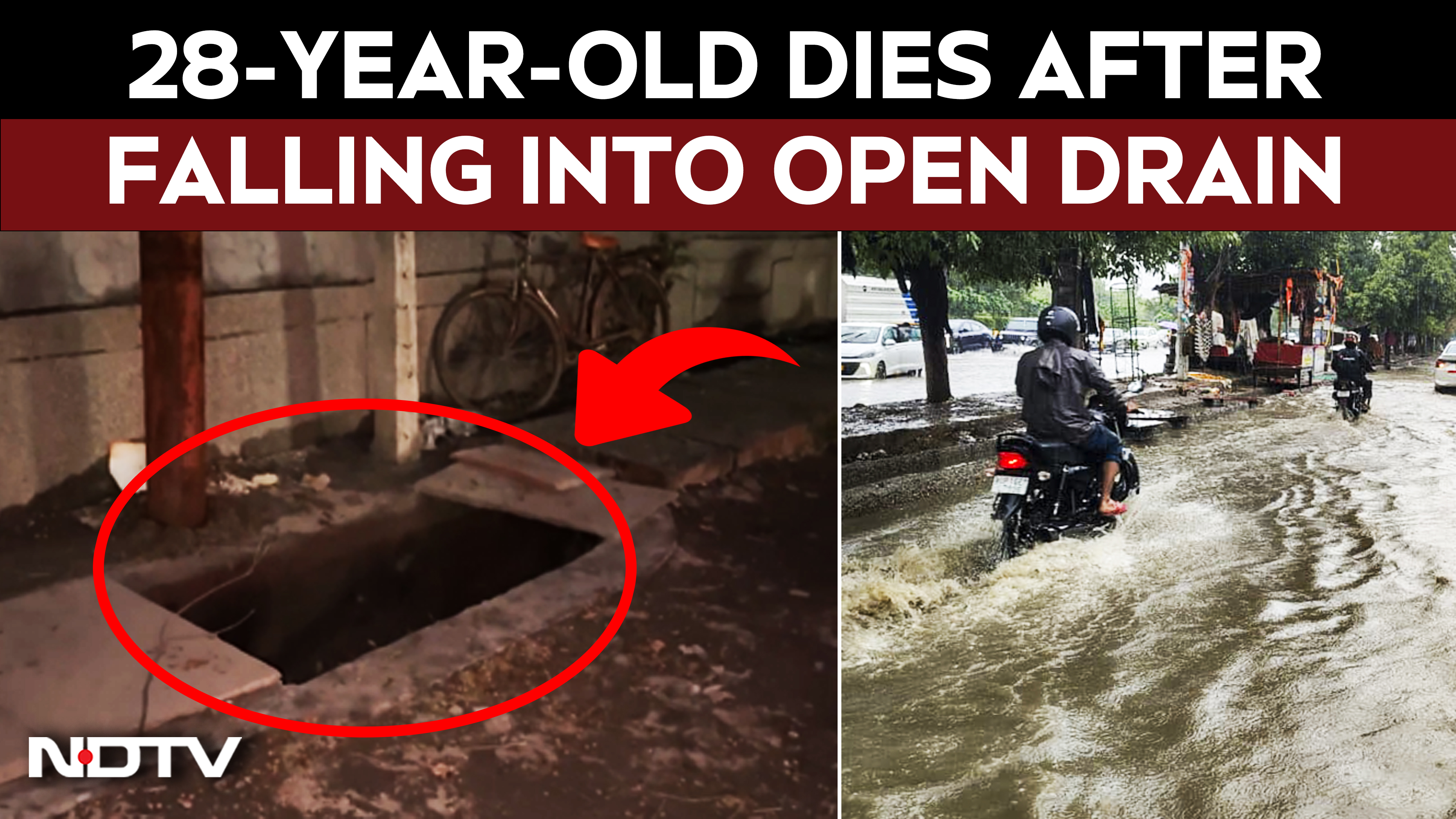 Noida Rain Tragedy: 28-Year-Old Dies After Falling Into Open Drain