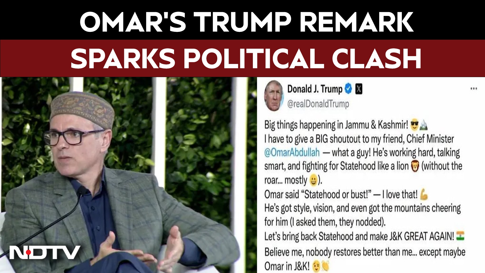 "If Only": A Fake Trump Post, Omar Abdullah, And J&K Statehood Demand