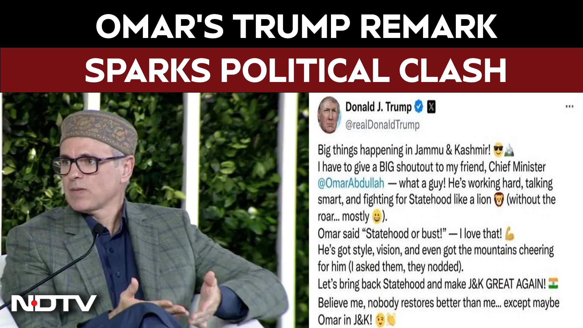 "If Only": A Fake Trump Post, Omar Abdullah, And J&K Statehood Demand