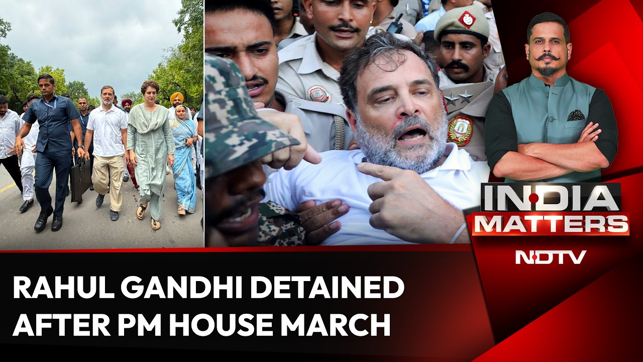 High Drama In Delhi: Rahul Gandhi Leads Protest To PM's Residence, Detained By Police