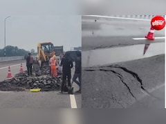 लखनऊ-कानपुर एक्सप्रेसवे का हिस्सा धंसा, उद्घाटन के 12वें दिन उखड़ा डामर, NHAI का आया बयान