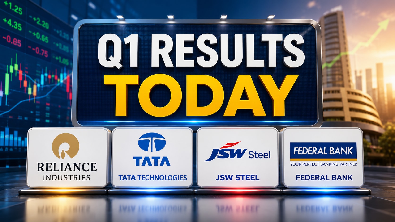 Reliance, JSW Steel, Tata Technologies and Federal Bank report Q1 earnings on July 17