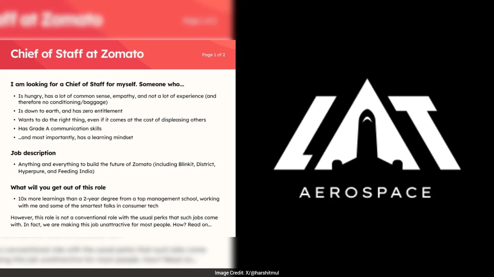 Man Who Applied To Zomato's Rs 20 lakh Chief Of Staff Role Reveals Why He Quit 16 Months Later