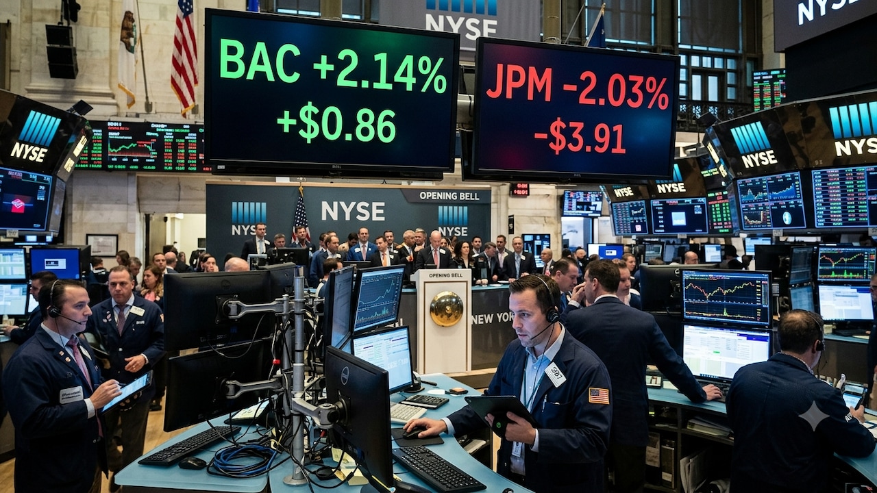Earnings Divide: BoA Shares Pop As JPMorgan Sheds 2% Ahead Of Wall Street Opening Bell