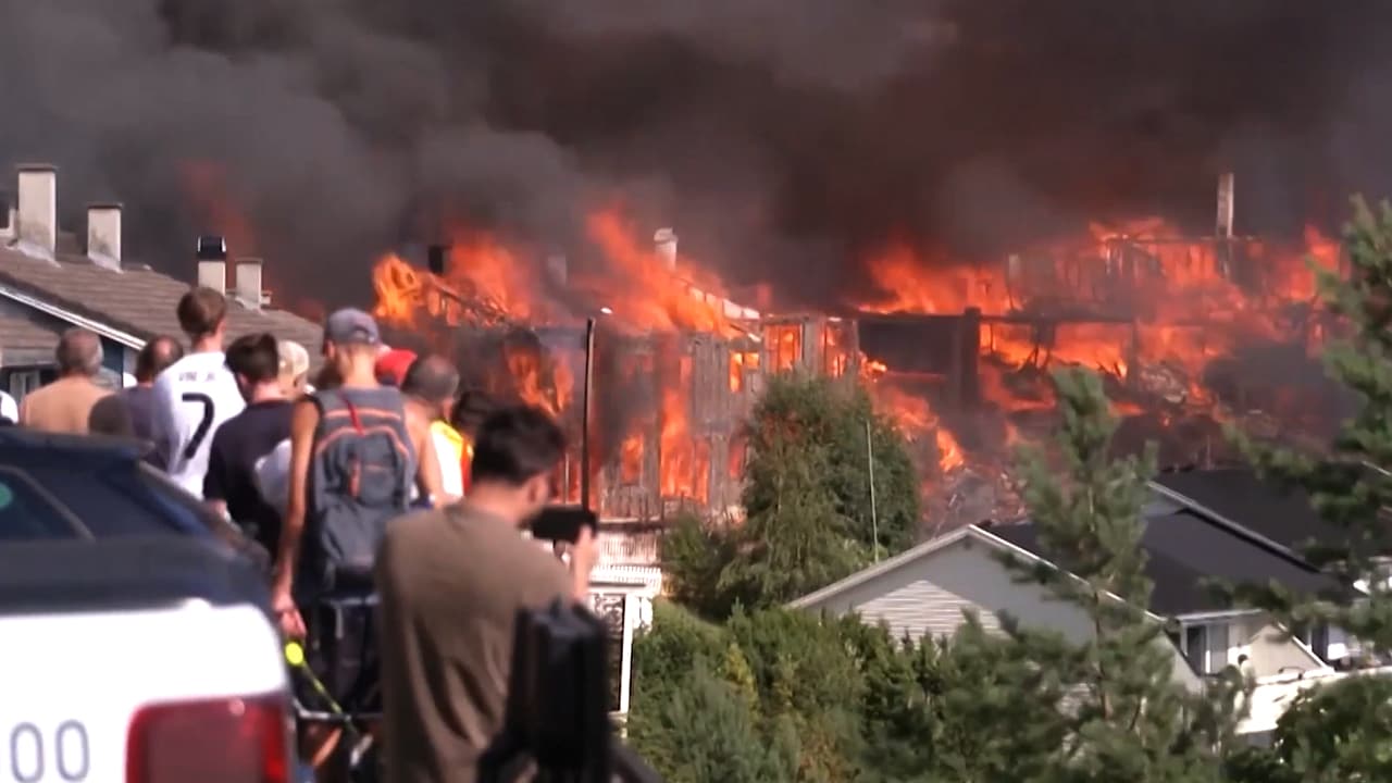 Thick Smoke Over Norway's Drammen As Massive Fire Ravages 100+ Homes