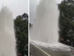 25 Feet Tall Fountain On Highway? No, It's A Broken Pipeline Near Mumbai