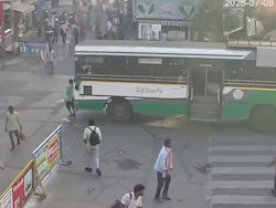 On Camera, Andhra State Bus Crushes Man Who Was Crossing Road