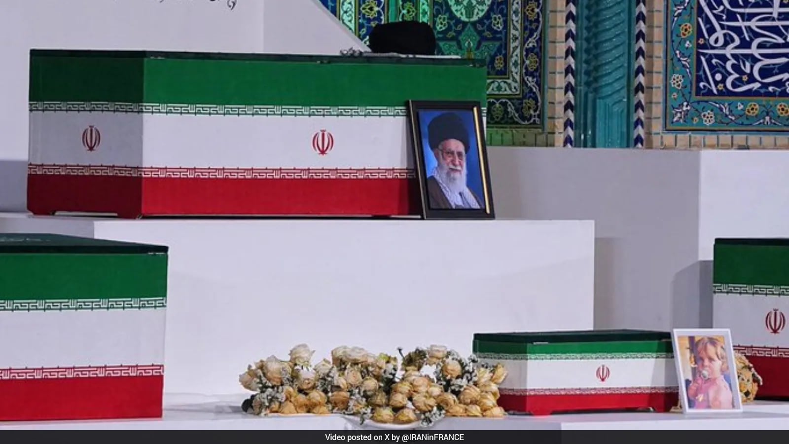 Ali Khamenei's 14-Month-Old Granddaughter's Tiny Coffin, Pic Shown At Funeral