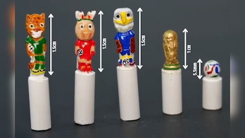 इंडिया में FIFA World Cup का क्रैज, कलाकार ने चॉक पर बना दी 1cm की ट्रॉफी, 0.5mm की फुटबॉल