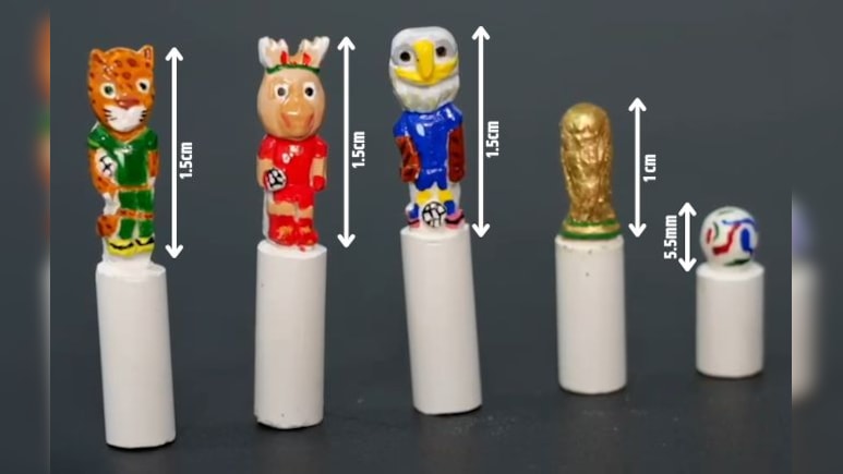 इंडिया में FIFA World Cup का क्रैज, कलाकार ने चॉक पर बना दी 1cm की ट्रॉफी, 0.5mm की फुटबॉल