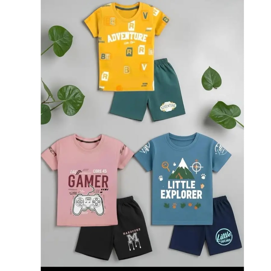 Click here to buy: STYKS Baby Boys & Baby Girls Casual T-shirt Shorts (Multicolor)