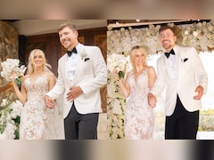MrBeast and Thea Booysen's Wedding Look: Custom Gown, Designer Tuxedo, Diamond Ring