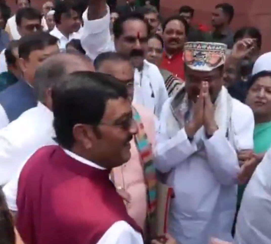 BJP MPs Welcome Dharmendra Pradhan To Parliament, Congress Fumes