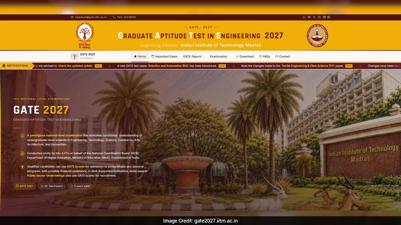GATE 2027 Schedule Released; IIT Madras Introduces Robotics Paper