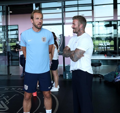 David Beckham Visits England Training Camp in Miami Before World Cup Quarterfinal vs Norway