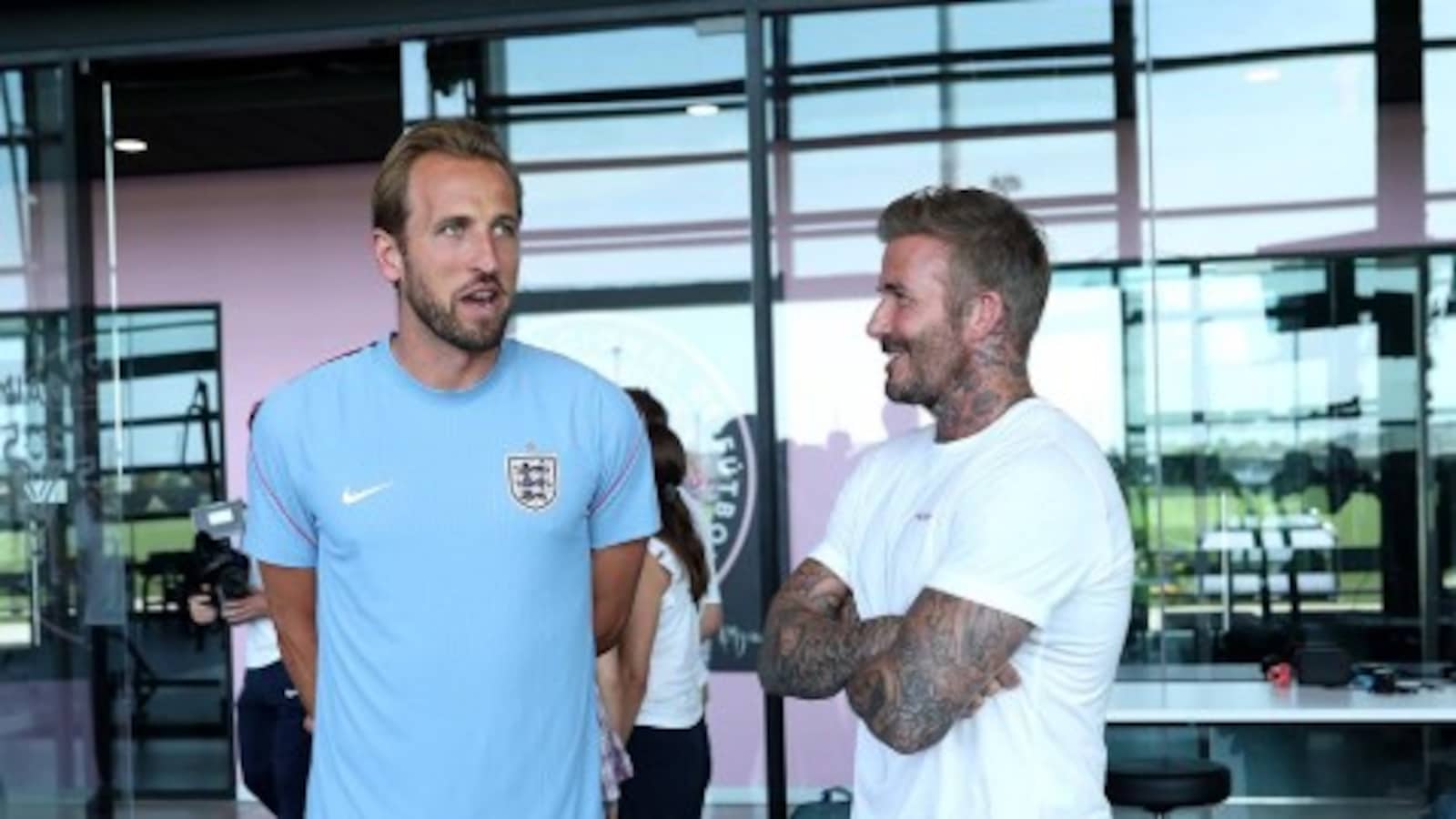 David Beckham Visits England Training Camp Ahead Of World Cup Quarterfinal vs Norway