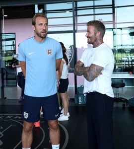 David Beckham Visits England Training Camp Ahead Of World Cup Quarterfinal vs Norway