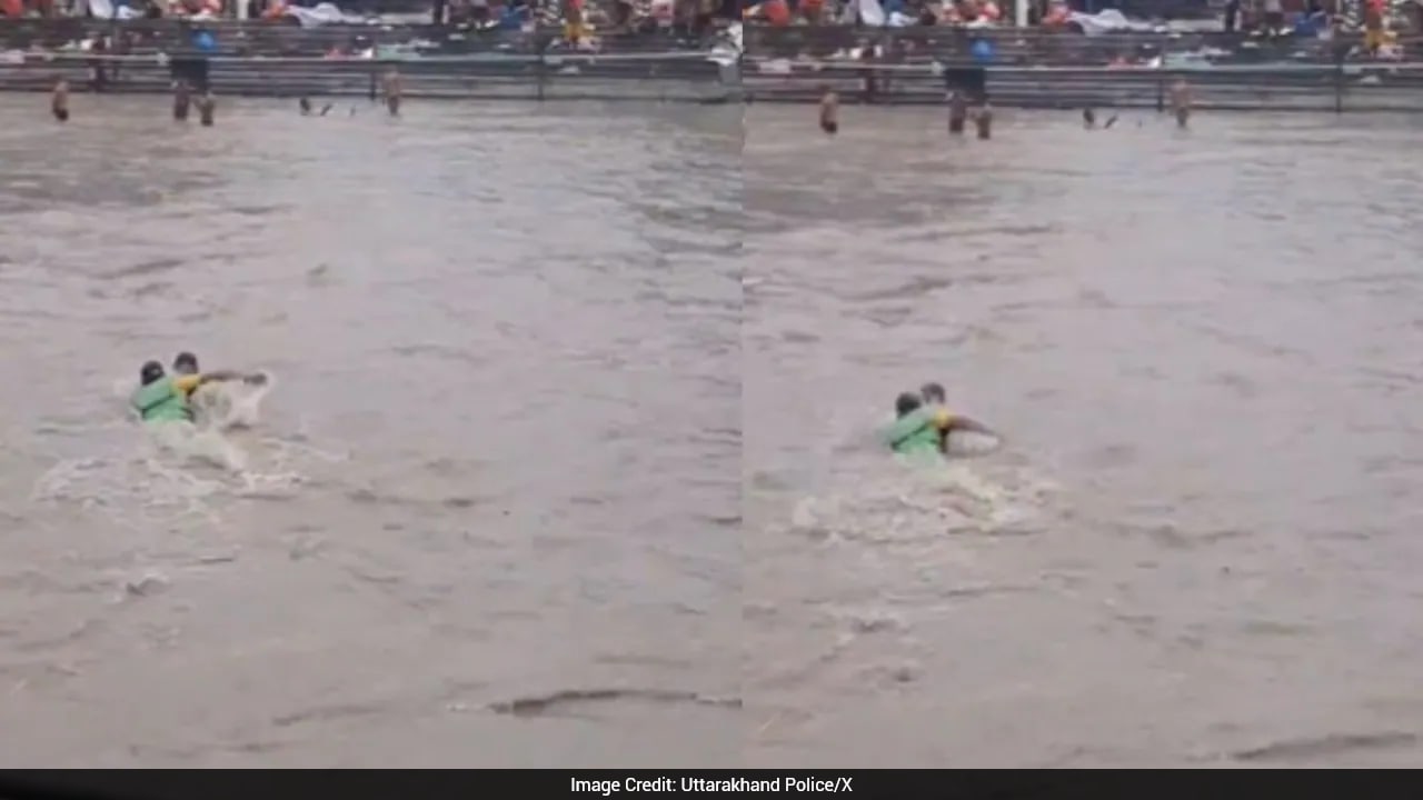 Uttarakhand Police SDRF Jawan Saves Man Swept Away By Ganga Current, Wins Hearts Online