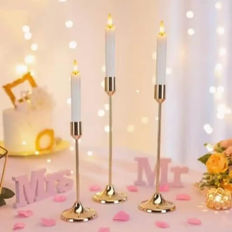 Click here to buy: KURMIYA Elegant Metal Candle Holder Stand Set Click here to buy: KURMIYA Elegant Metal Candle Holder Stand Set