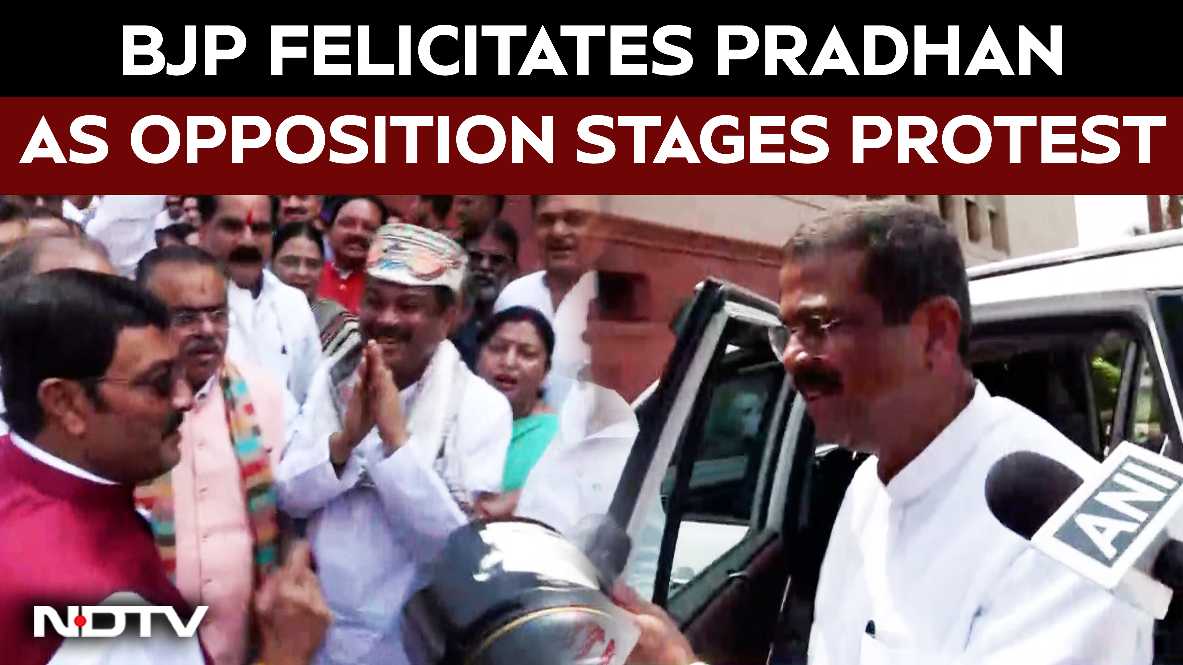 Dharmendra Pradhan Welcomed By NDA, Opposition Raises Slogans In Parliament