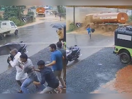 Video: Narrow Escape For 3 As Landslide Launches Tanker Towards Them