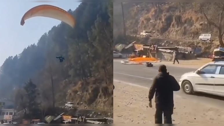 Video: Paragliding Pilot Injured After Crash Landing On Road In Himachal's Kullu