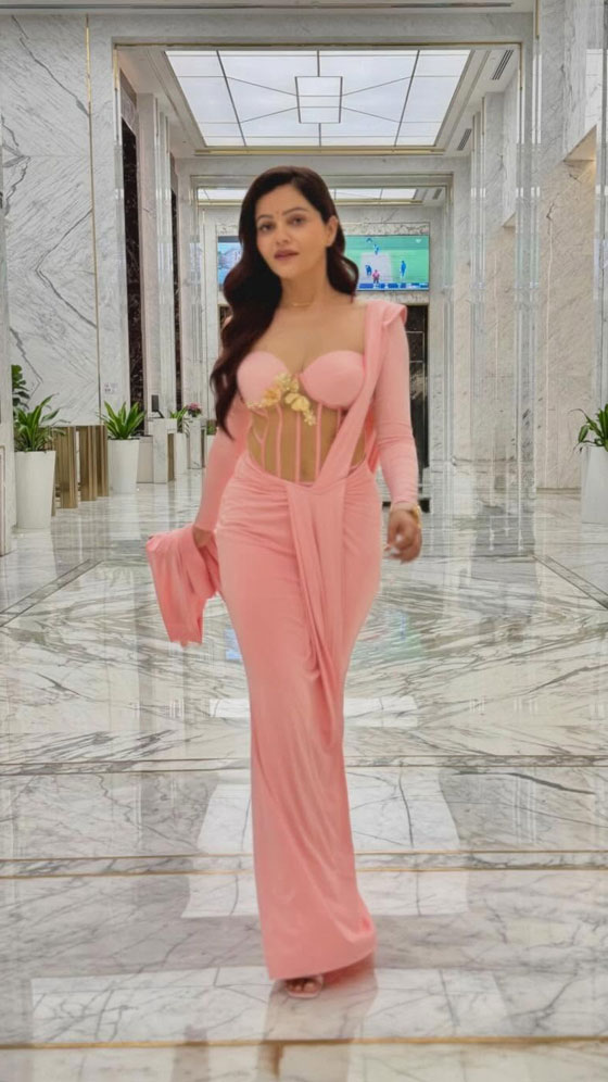 Rubina Dilaik Paints the Town Pink in a Stunning Pre-Draped Saree