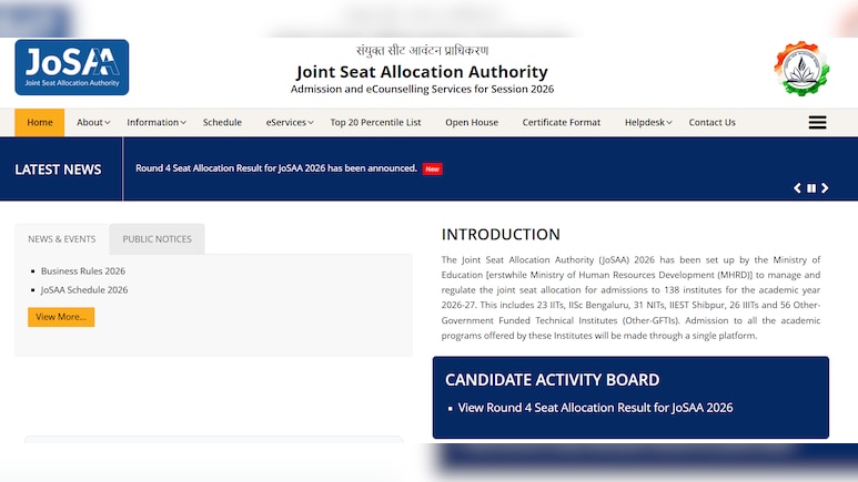 JoSAA 2026 Counselling Round 4 Result OUT; Check Direct Link Inside