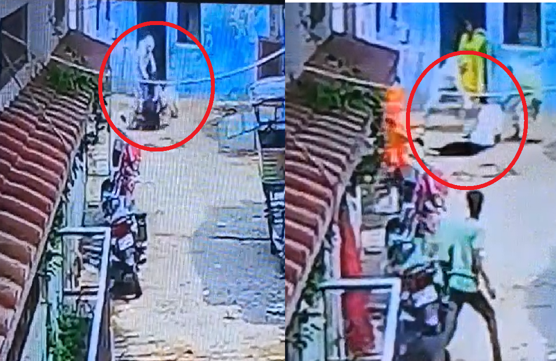 Mirzapur Road Collapse: वायरल सीसीटीवी फुटेज की स्क्रीनशॉट