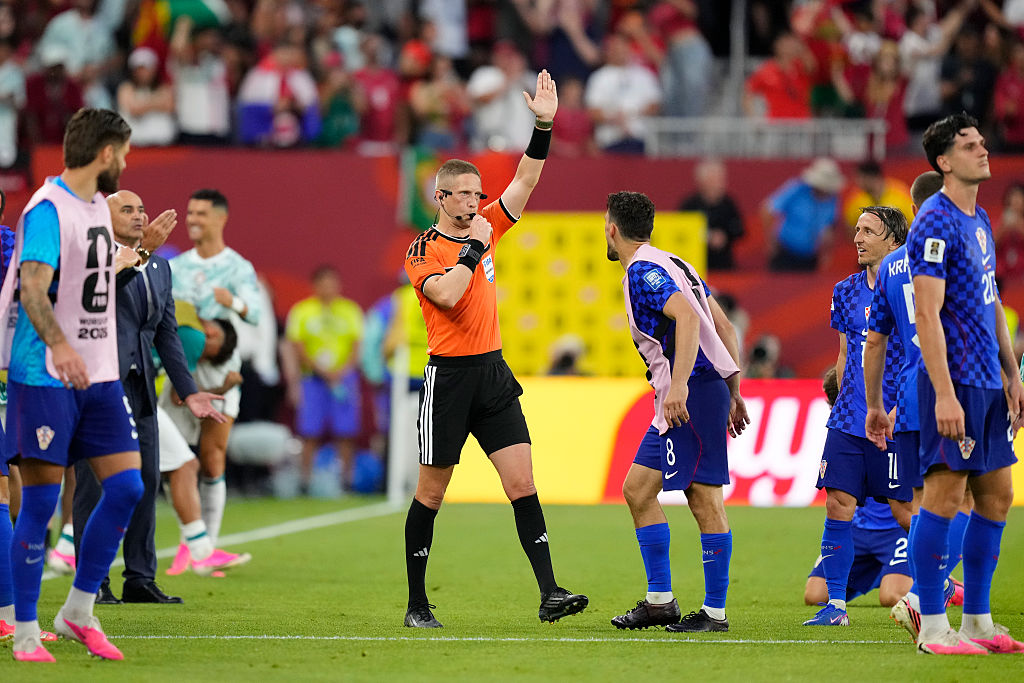 VAR rules out Croatia’s 103rd-minute equaliser against Portugal after slight touch