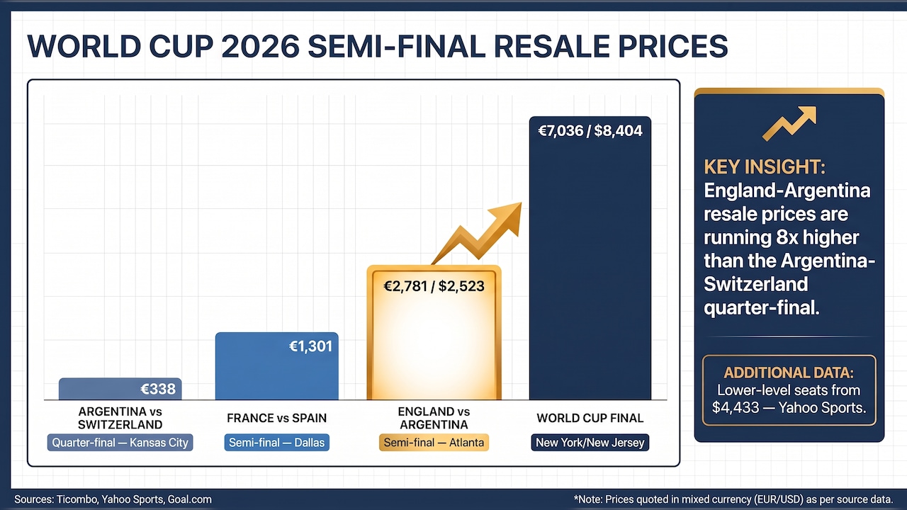 Ticket prices are spiking to see Messi and Kane clash in the FIFA World Cup semi-final Ticket prices are spiking to see Messi and Kane clash in the FIFA World Cup semi-final