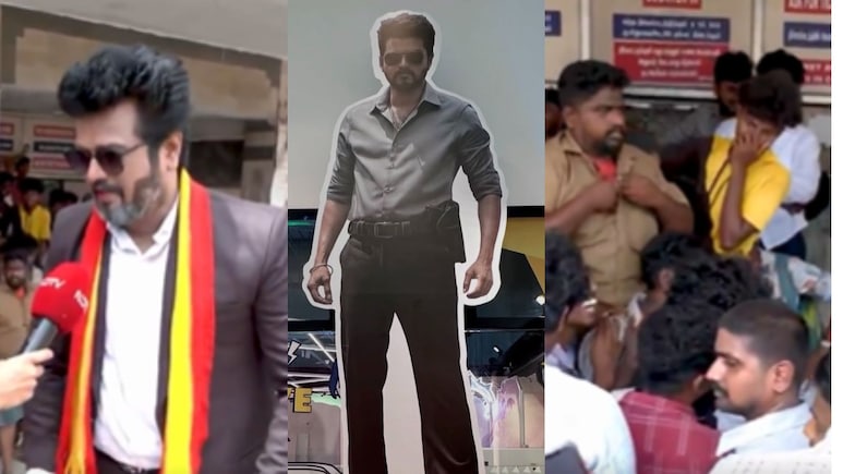 <i>Jana Nayagan</i> Mania Goes Global: Giant Vijay Cutout In Singapore To Long Ticket Queues In Chennai